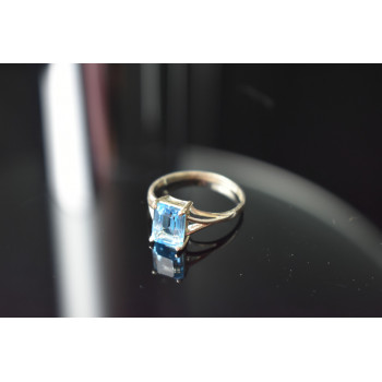 Sky Jewelry Кольцо 960 проба серебра и 10К (417 проба) белого золота с Топазом