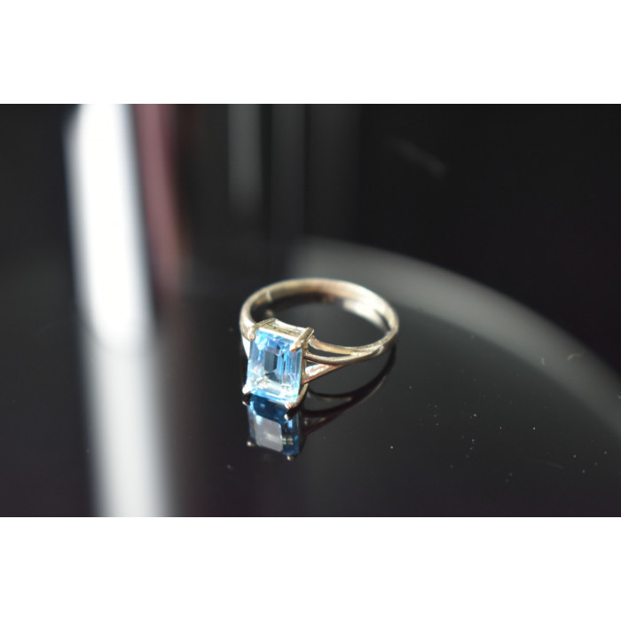 Sky Jewelry Кольцо 960 проба серебра и 10К (417 проба) белого золота с Топазом