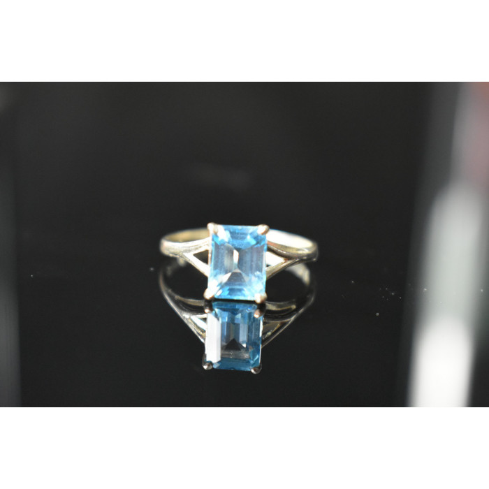 Sky Jewelry Кольцо 960 проба серебра и 10К (417 проба) белого золота с Топазом