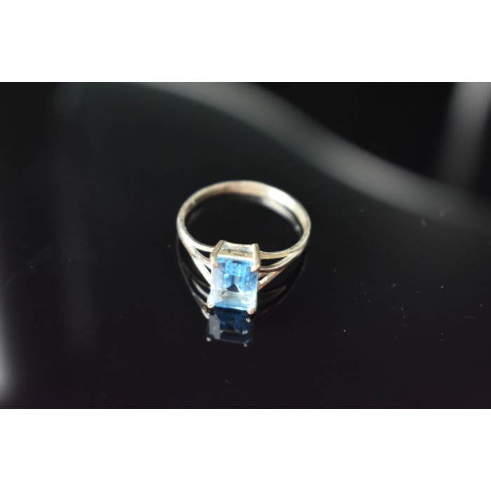 Sky Jewelry Кольцо 960 проба серебра и 10К (417 проба) белого золота с Топазом