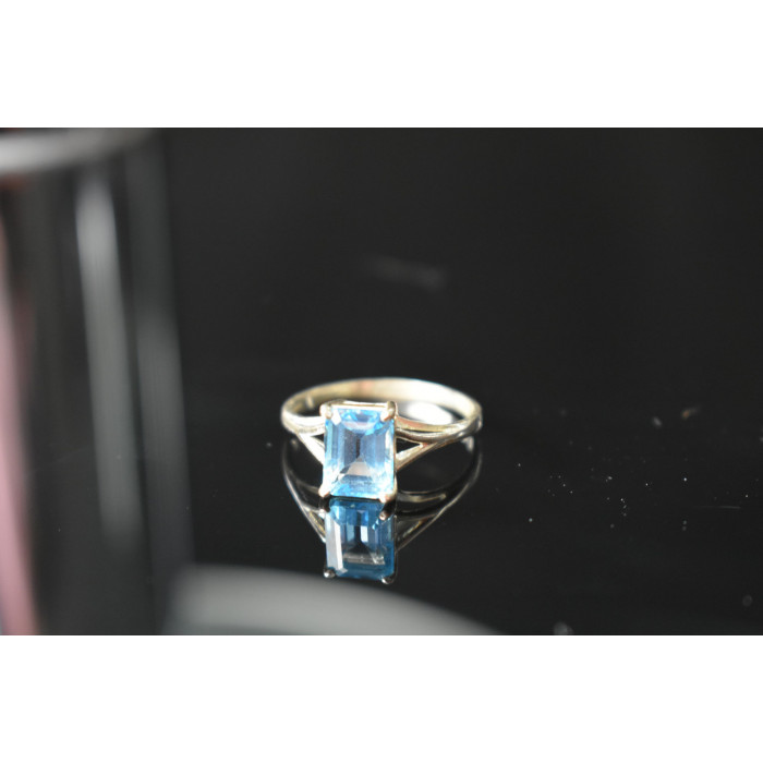 Sky Jewelry Кольцо 960 проба серебра и 10К (417 проба) белого золота с Топазом