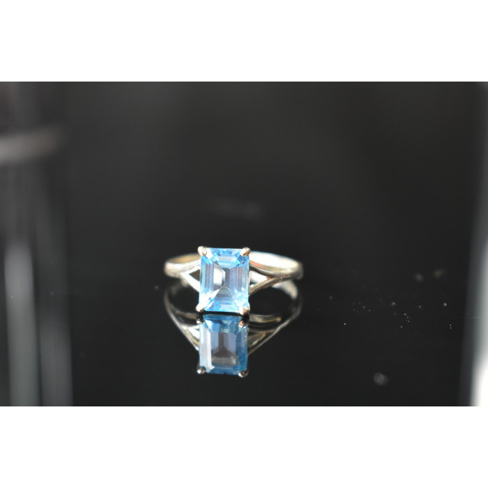 Sky Jewelry Кольцо 960 проба серебра и 10К (417 проба) белого золота с Топазом