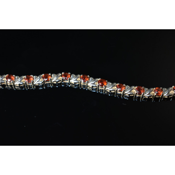 Sky Jewelry Серебряный браслет 925 проба с камнями Спессартин