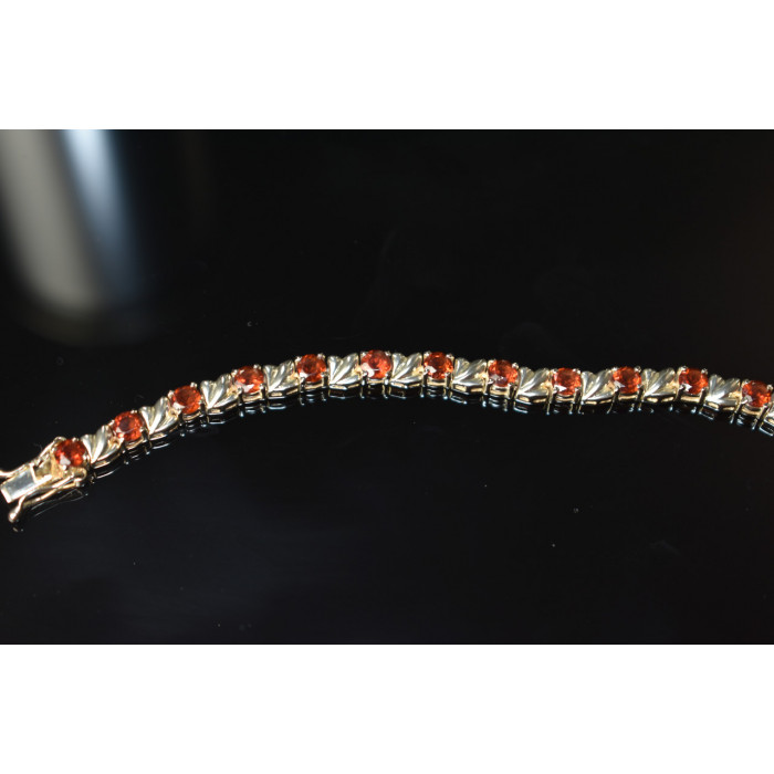 Sky Jewelry Серебряный браслет 925 проба с камнями Спессартин