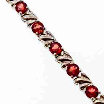 Sky Jewelry Серебряный браслет 925 проба с камнями Спессартин