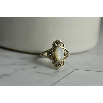 Sky Jewelry Серебряное кольцо с Перламутром и камнями Шпинель