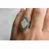Sky Jewelry Серебряное кольцо с Перламутром и камнями Морион