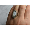 Sky Jewelry Серебряное кольцо с Перламутром и камнями Морион
