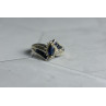 Sky Jewelry Серебряное кольцо 925 проба с синим и белым Сапфиром