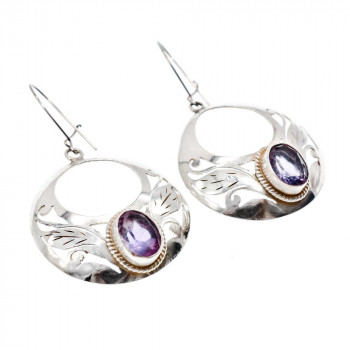 Sky Jewelry Винтажные Серебряные Серьги с Аметистом