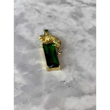 Sky Jewelry Серебряный кулон в позолоте 925 проба с Изумрудом  *Пантера