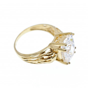 Sky Jewelry Золотое кольцо с Фианитом 10К (417  проба)