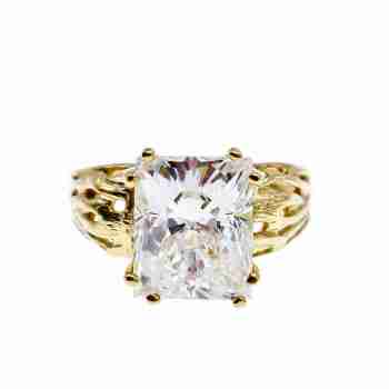 Sky Jewelry Золотое кольцо с Фианитом 10К (417  проба)