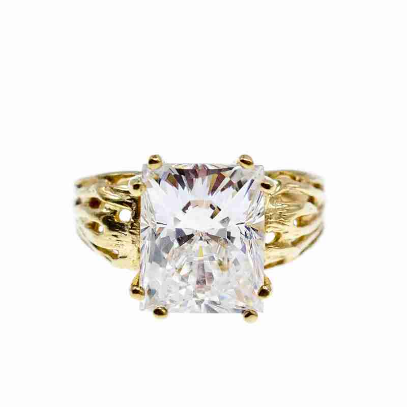Sky Jewelry Золотое кольцо с Фианитом 10К (417  проба)