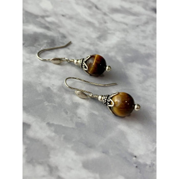 Sky Jewelry Винтажные Серебряные серьги с Агатом