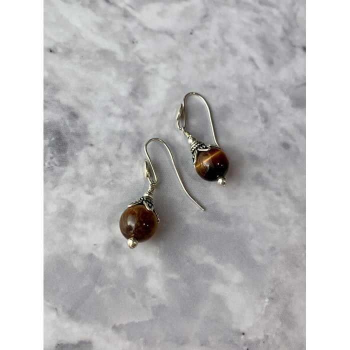 Sky Jewelry Винтажные Серебряные серьги с Агатом