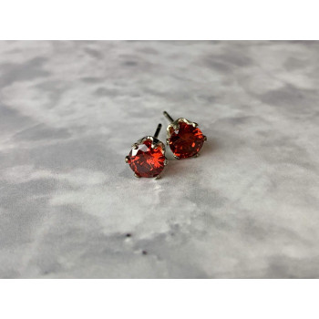 Sky Jewelry Серебряные серьги-гвоздики с камнем Спессартин