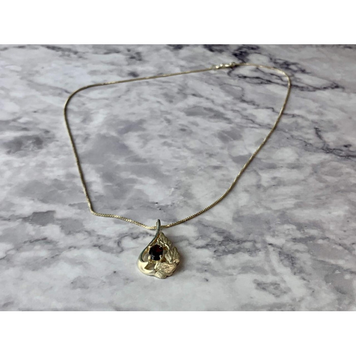 Sky Jewelry Серебряная Цепочка с Кулоном Гранат  Italy