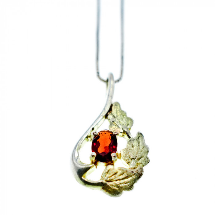 Sky Jewelry Серебряная Цепочка с Кулоном Гранат  Italy