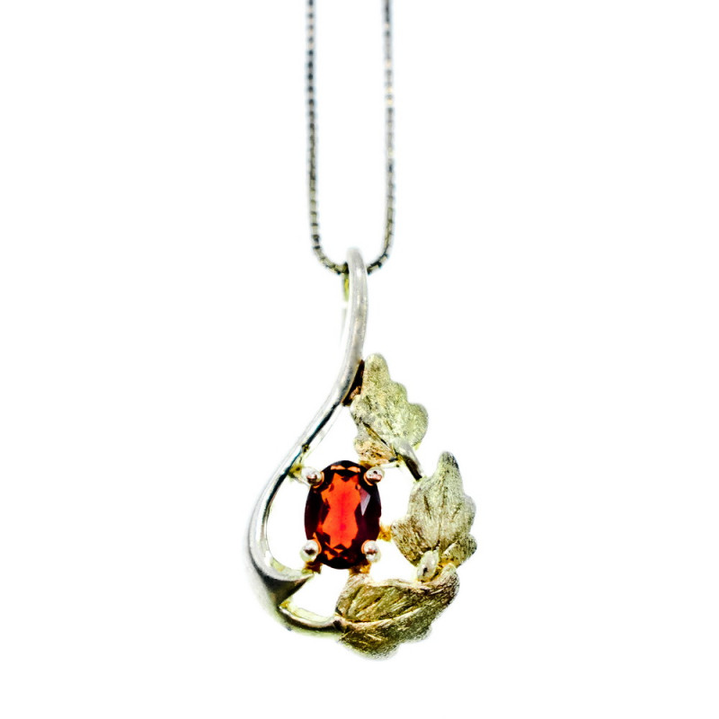 Sky Jewelry Серебряная Цепочка с Кулоном Гранат  Italy