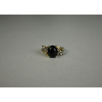 Sky Jewelry Серебряное кольцо 925 пробы с черным Нефритом и камнями Гошенит (Берилл)