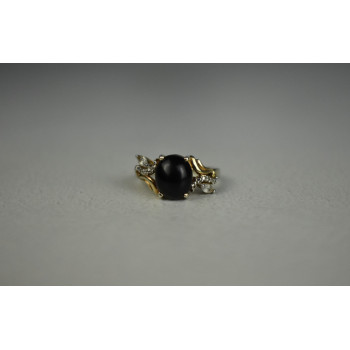 Sky Jewelry Серебряное кольцо 925 пробы с черным Нефритом и камнями Гошенит (Берилл)