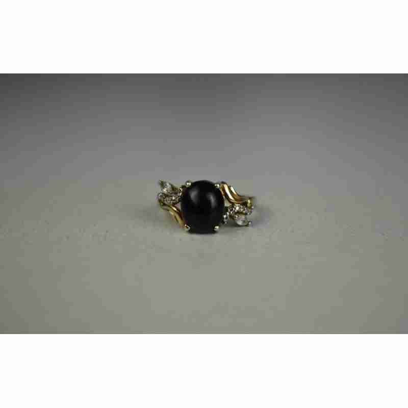 Sky Jewelry Серебряное кольцо 925 пробы с черным Нефритом и камнями Гошенит (Берилл)