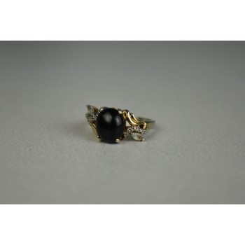 Sky Jewelry Серебряное кольцо 925 пробы с черным Нефритом и камнями Гошенит (Берилл)