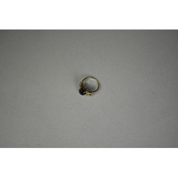 Sky Jewelry Серебряное кольцо 925 пробы с черным Нефритом и камнями Гошенит (Берилл)