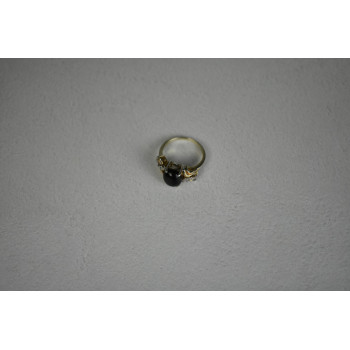 Sky Jewelry Серебряное кольцо 925 пробы с черным Нефритом и камнями Гошенит (Берилл)