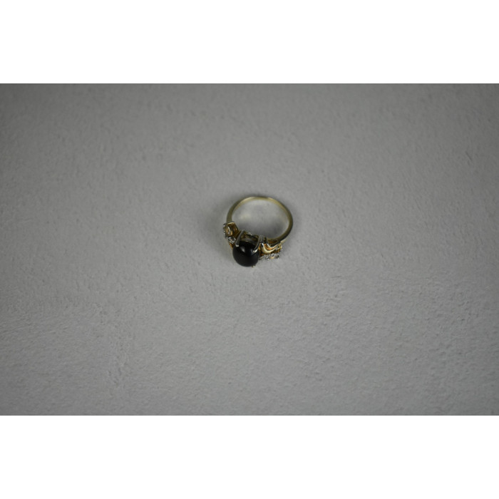 Sky Jewelry Серебряное кольцо 925 пробы с черным Нефритом и камнями Гошенит (Берилл)