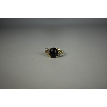 Sky Jewelry Серебряное кольцо 925 пробы с черным Нефритом и камнями Гошенит (Берилл)