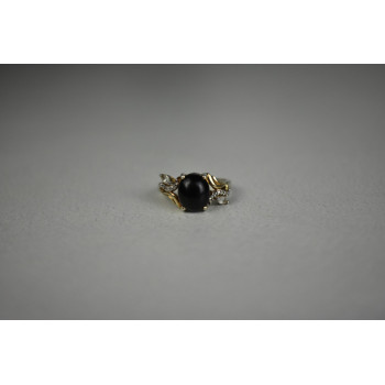 Sky Jewelry Серебряное кольцо 925 пробы с черным Нефритом и камнями Гошенит (Берилл)