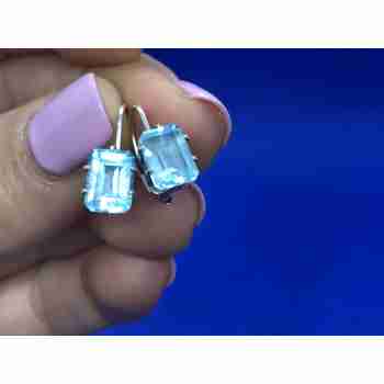 Sky Jewelry Сережки с голубым топазом