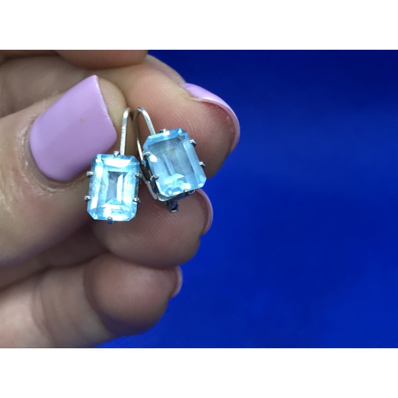 Sky Jewelry Сережки с голубым топазом