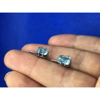 Sky Jewelry Сережки с голубым топазом