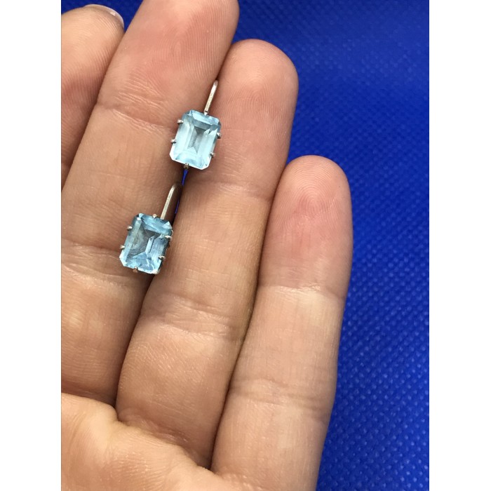 Sky Jewelry Сережки с голубым топазом