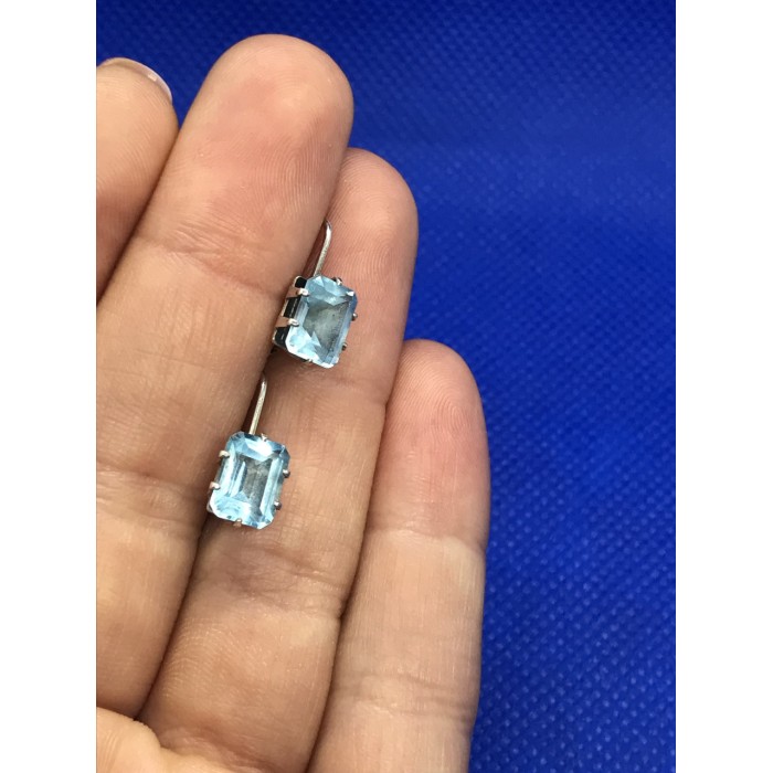 Sky Jewelry Сережки с голубым топазом