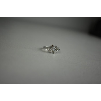 Sky Jewelry Серебряное кольцо с Бесцветным Турмалином *АХРОИТ*