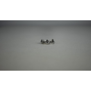 Sky Jewelry Серебряное Кольцо *Корона* с камнями черный Нефрит и бесцветный Топаз