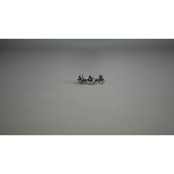 Sky Jewelry Серебряное Кольцо *Корона* с камнями черный Нефрит и бесцветный Топаз