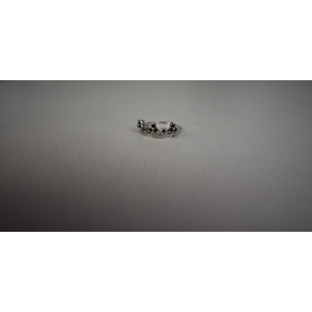 Sky Jewelry Серебряное Кольцо *Корона* с камнями черный Нефрит и бесцветный Топаз