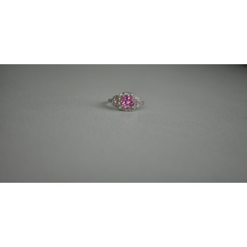 Sky Jewelry Серебряное кольцо с Морганитом и Фианитами