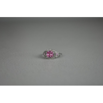 Sky Jewelry Серебряное кольцо с Морганитом и Фианитами