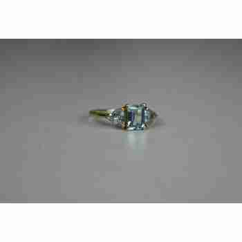 Sky Jewelry Серебряное Кольцо в позолоте с голубой Шпинелью