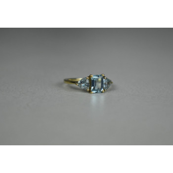 Sky Jewelry Серебряное Кольцо в позолоте с голубой Шпинелью