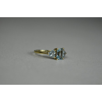 Sky Jewelry Серебряное Кольцо в позолоте с голубой Шпинелью