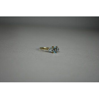 Sky Jewelry Серебряное Кольцо в позолоте с голубой Шпинелью