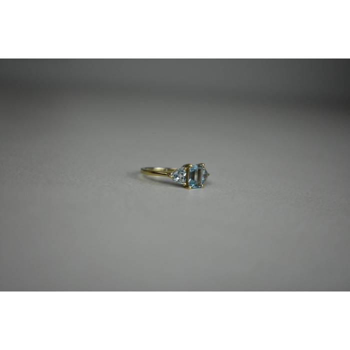 Sky Jewelry Серебряное Кольцо в позолоте с голубой Шпинелью