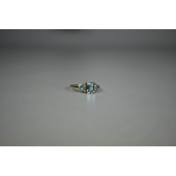 Sky Jewelry Серебряное Кольцо в позолоте с голубой Шпинелью